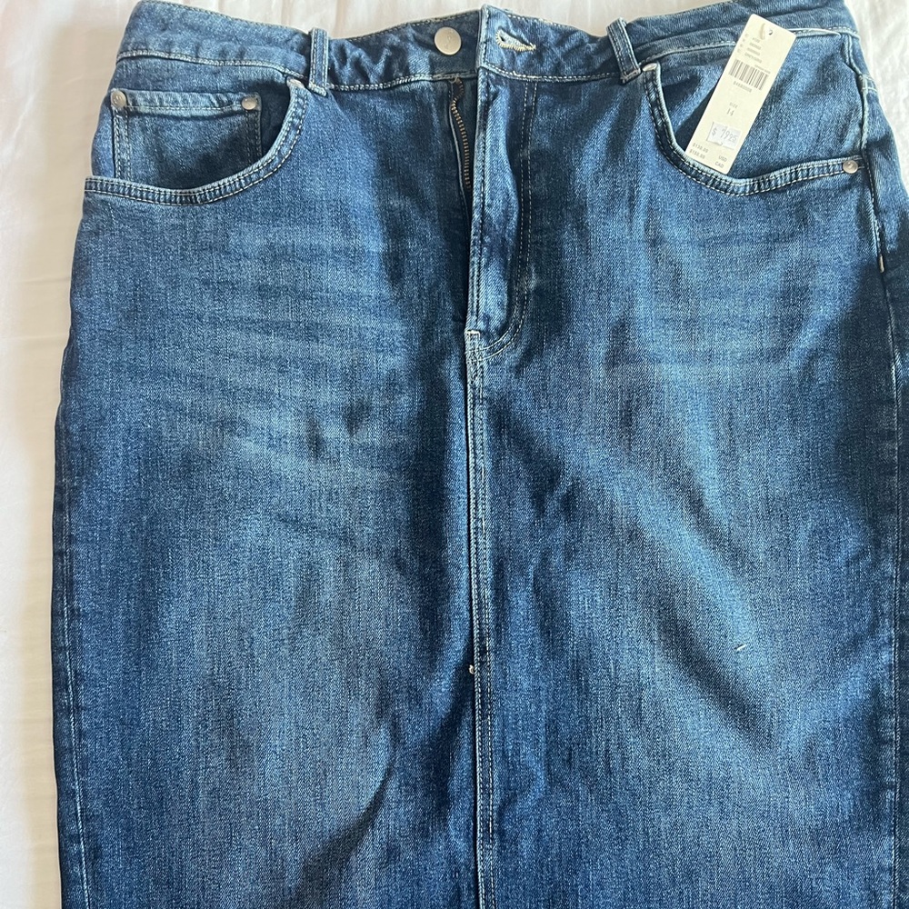 Anthropologie Pilcro Midi Jean Skirt